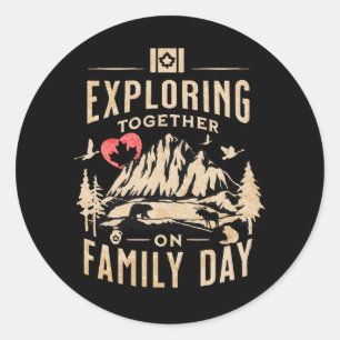Exploring Together on Family Day Classic Round Sticker