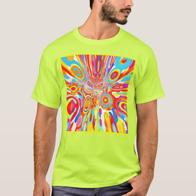 Exploring Vibrant Colourful Pattern T-Shirt (Front)