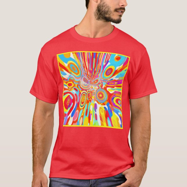 Exploring Vibrant Colourful Pattern T-Shirt (Front)