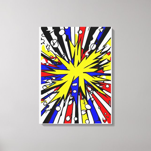 Explosion Art - Comic Book Style Canvas Print (Front)
