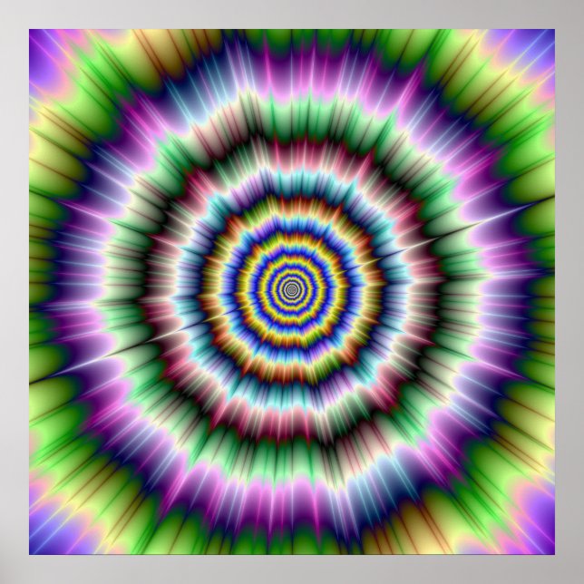 Explosion in Violet Green and Blue Poster (Front)