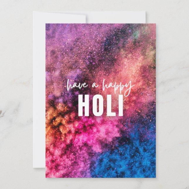 Explosion of bright colours with Happy Holi wish Thank You Card (Front)