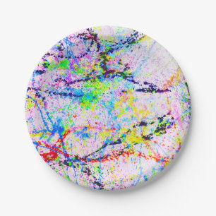 Explosion of colors paper plate