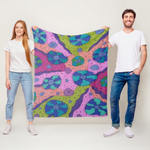 Explosion of Colour Abstract Drawing Fleece Blanket