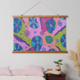 Explosion of Colour Abstract Drawing Hanging Tapestry