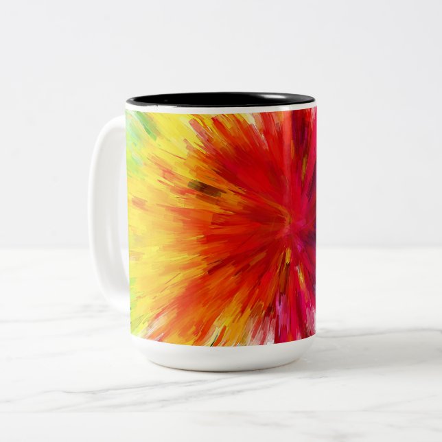 Explosion of Colour Two-Tone Coffee Mug (Front Left)