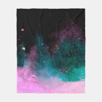 Explosion of coloured powder isolated on black bac