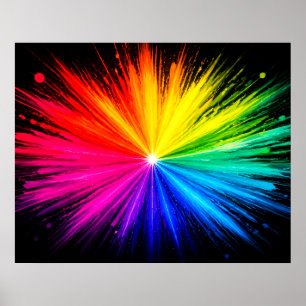 Explosion Of Colours of the Colourful Rainbow Wall Poster