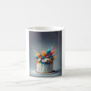 Explosion of Joy – Happy Birthday Cake Coffee Mug