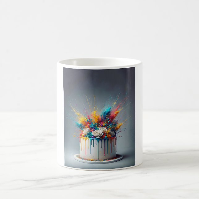 Explosion of Joy – Happy Birthday Cake Coffee Mug (Center)