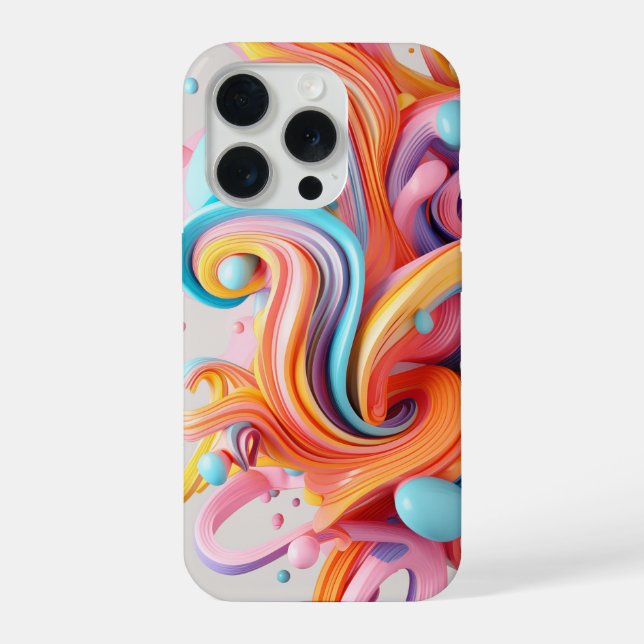 Explosion of pastel-coloured forms iPhone case (Back)