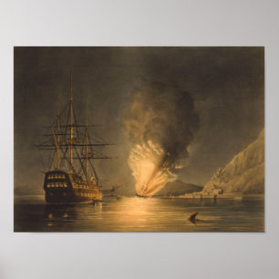 Explosion Of The USS Steam Frigate Missouri Poster