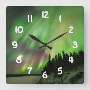 Explosive Aurora Square Wall Clock