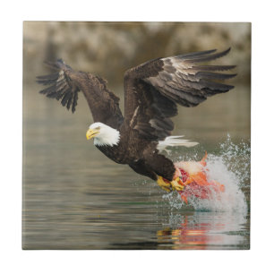 Explosive Bald Eagle Ceramic Tile