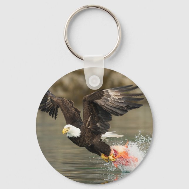 Explosive Bald Eagle Key Ring (Front)