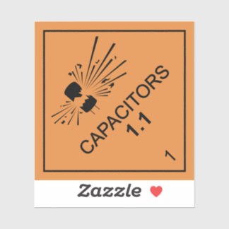 Explosive capacitors hazard diamond