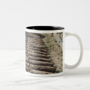 Explosive devices are identified and inventorie Two-Tone coffee mug