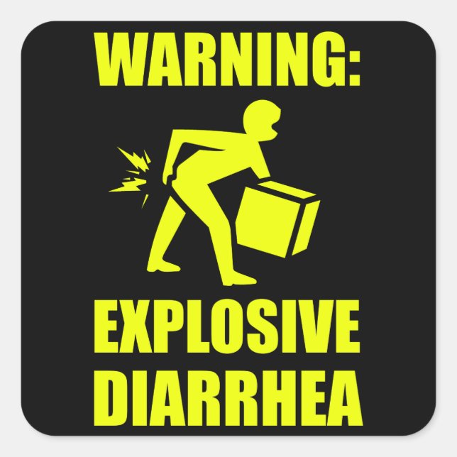 Explosive Diarrhoea Square Sticker (Front)