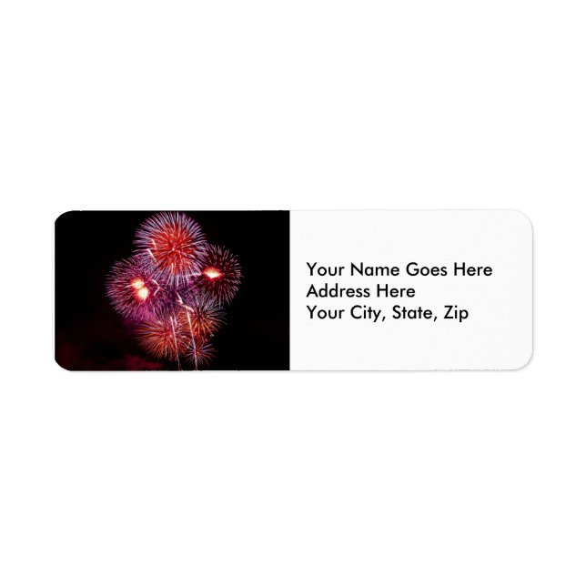 Explosive Fireworks Celebration Return Address Label (Front)