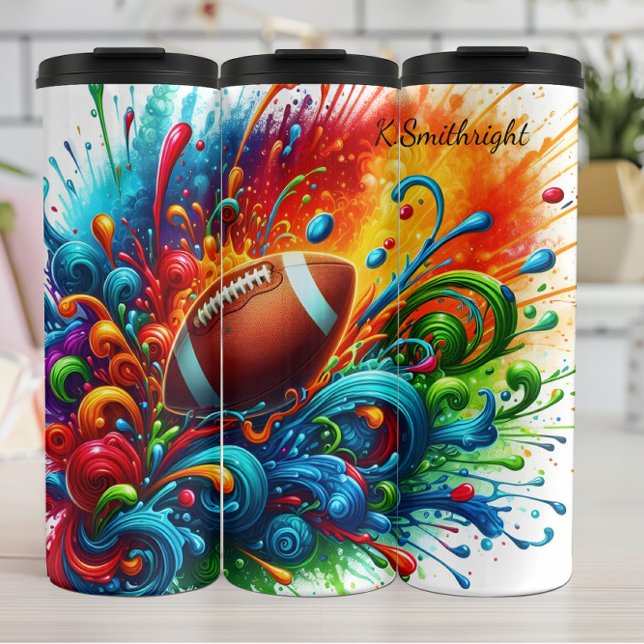 Explosive Football Paint Splatter Art Thermal Tumbler (Creator Uploaded)
