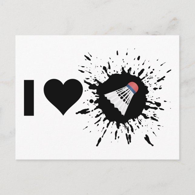 Explosive I Love Badminton Postcard (Front)