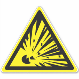 Explosive Material Hazard Symbol Label