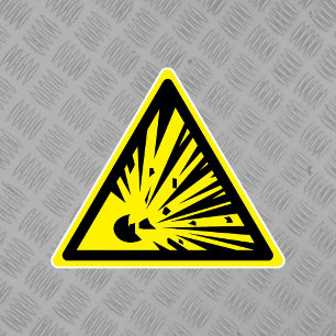 Explosive Material Hazard Symbol Label