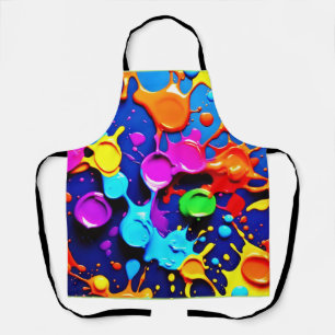 Explosive Neon Colours in Abstract Art Apron