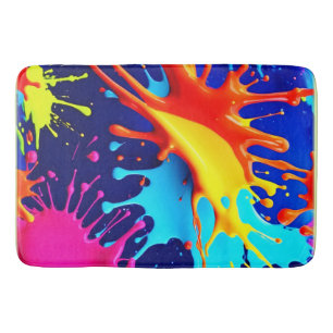 Explosive Neon Colours in Abstract Art Bath Mat