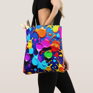Explosive Neon Colours in Abstract Art Tote Bag