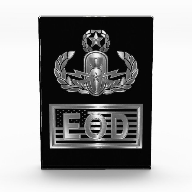 Explosive Ordnance Disposal Master Wings USA Flag Photo Block (Front)