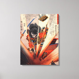 Explosive Samurai Painting circa 1800s Canvas Print