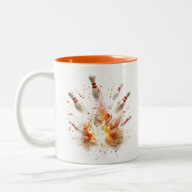 Explosive Strike Bowling Two-Tone Coffee Mug (Left)