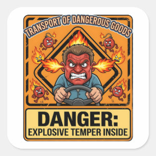 Explosive Temper Trucker ADR digital download Square Sticker