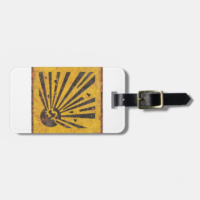 Explosive Warning Sign Luggage Tag (Front Horizontal)