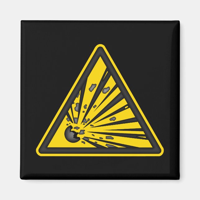 Explosive Warning Sign Magnet (Front)