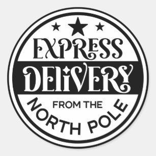 Express Delivery from the North Pole Classic Round Sticker