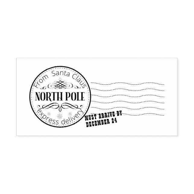 Express delivery noth pole Santa Mail Rubber Stamp (Imprint)