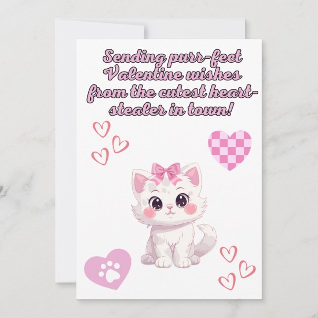 Express love with a heart-melting kitten-themed  holiday card (Front)