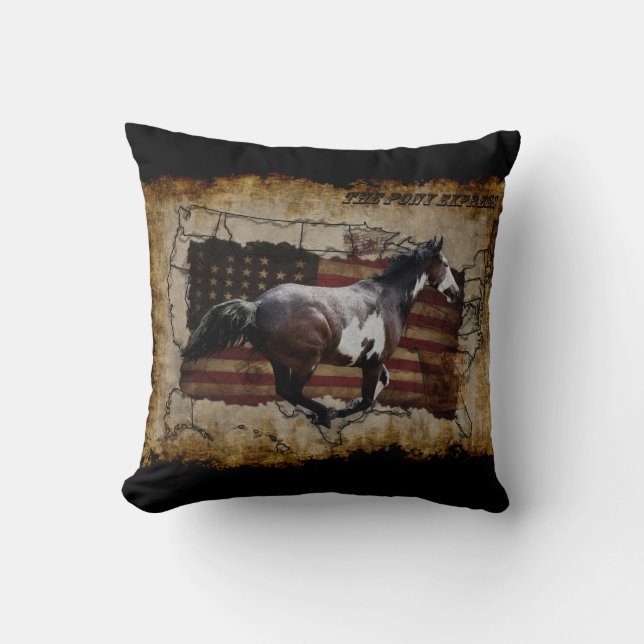 Express Pony Pinto Horse Cushion (Front)