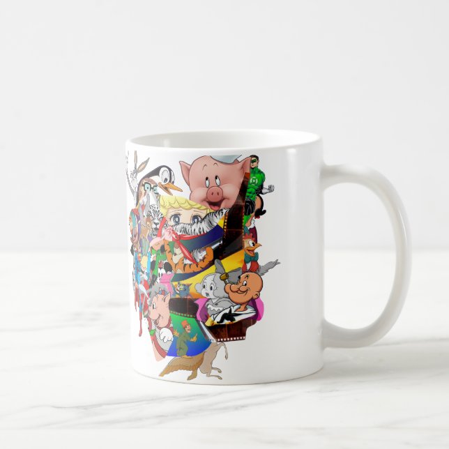 Express Yourself Retro Cartoon Collage Ceramic Cof Coffee Mug (Right)