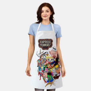 Express Yourself Retro Cartoon Collage Kitchen Apr Apron
