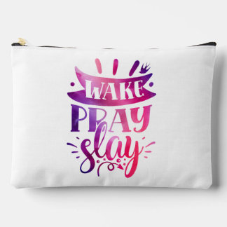 Express Yourself - Wake Pray Slay - Pink Accessory Pouch