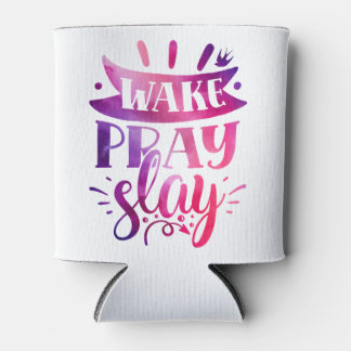 Express Yourself - Wake Pray Slay - Pink Can Cooler