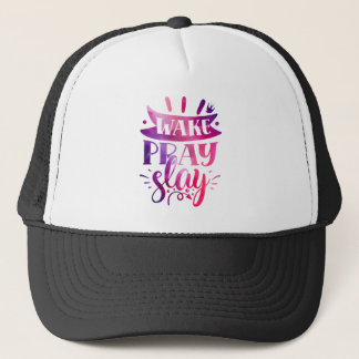 Express Yourself - Wake Pray Slay - Pink Trucker Hat