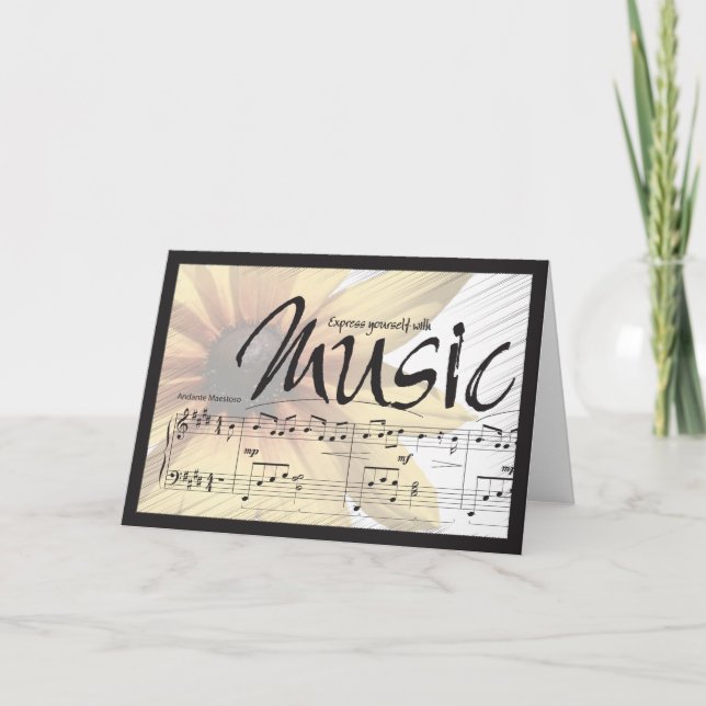 Express Yourself With Music Notecard (Front)