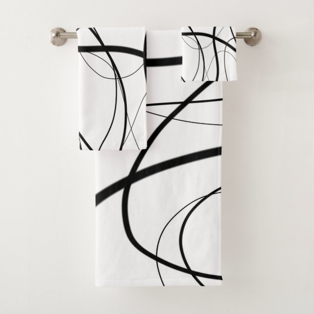 Expression in Black and White  Bath Towel Set (Insitu)