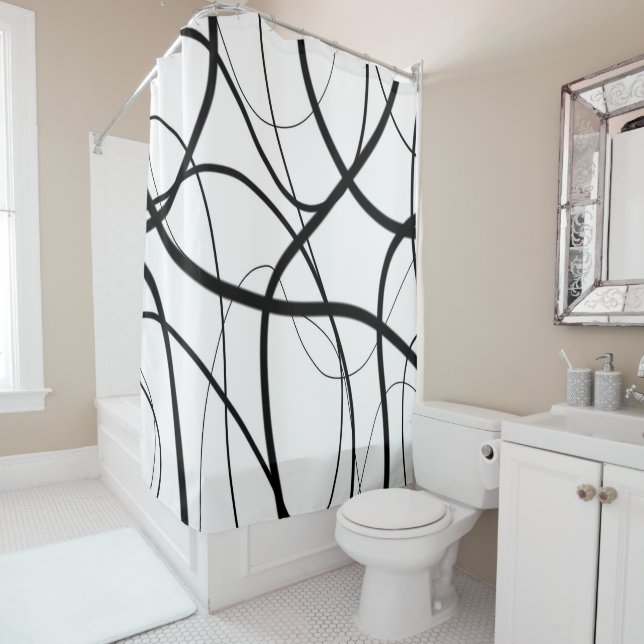 Expression in Black and White  Shower Curtain (In Situ)