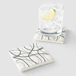 Expression in Black and White Stone Coaster