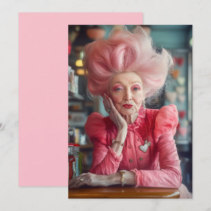 Expression of Love Kiss of Timeless Grace in Pink Invitation